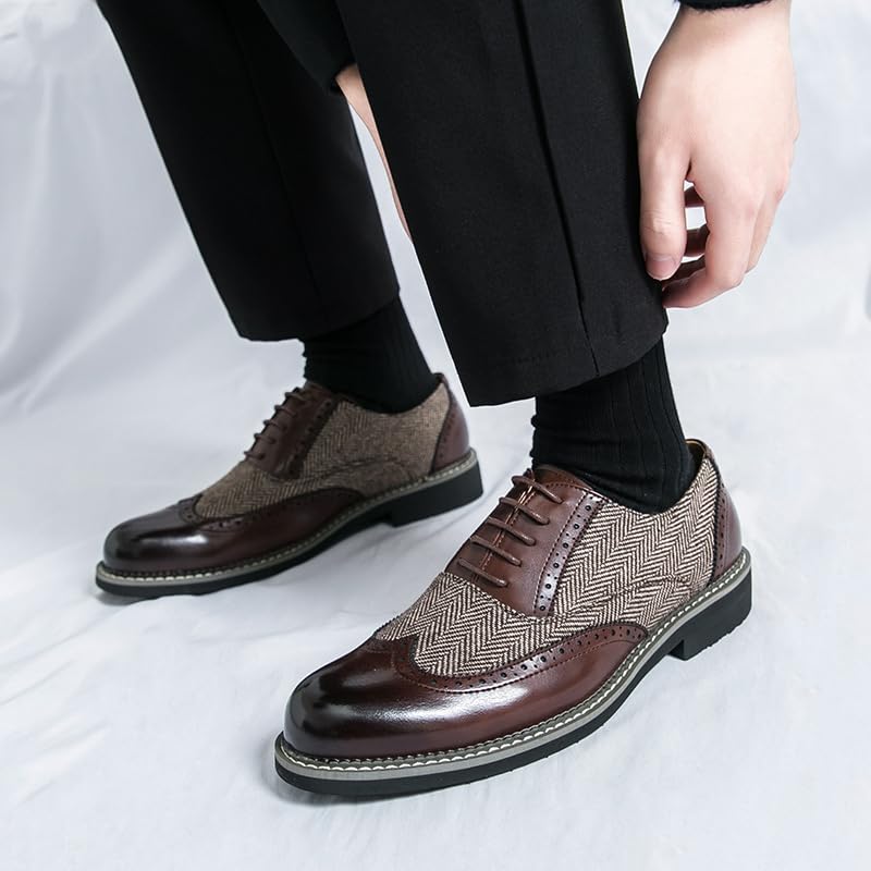 Men's Dress Oxfords, Lace-up Slip-in, Business Leather Oxford Dress Shoes, Driving, Comfort, Party, Wedding3