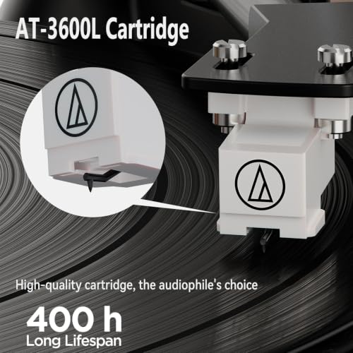 Image of HiFi Vinyl Record Player with Built-in Speakers, AT-3600L, Bluetooth