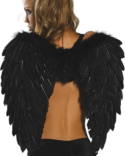 Bmirth Alas de plumas negras diadema alas de plumas disfraces de fiesta de Halloween alas de ángel de plumas blancas
