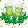 St Patricks Day Balloons Set Happy St Patrick s Day Decorations Beer Balloons and Green Clover for St Patricks Day Party Supplies Green Clover