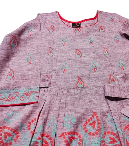 Image of DUMMY SHAPE Feeding Kurtis for Women Cotton Blend | Printed Pregnancy Flare Kurta with Dual Nursing Zippers to Pre & Post Partum | Maternity Dresses | Gifts for Pregnant Woman