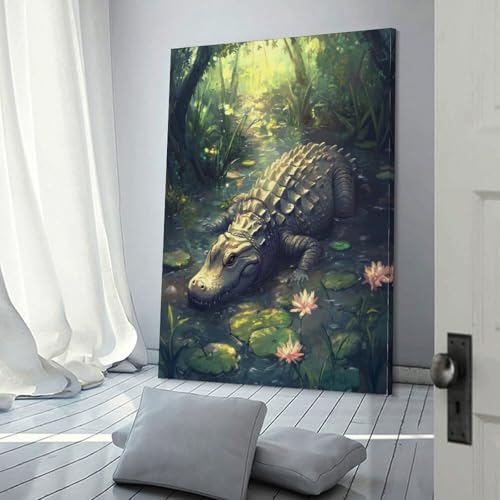 Impression sur toile crocodile de qualité supérieure pour une décoration chic - 3
