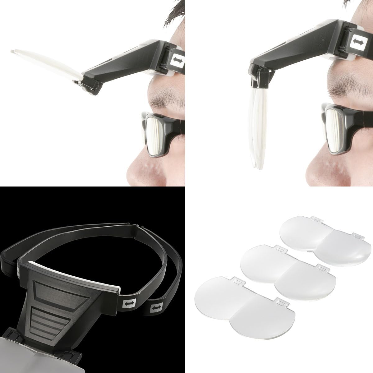 Ohm RP-HDL1 Head Loupe (3 Different Replacement Lenses) Black