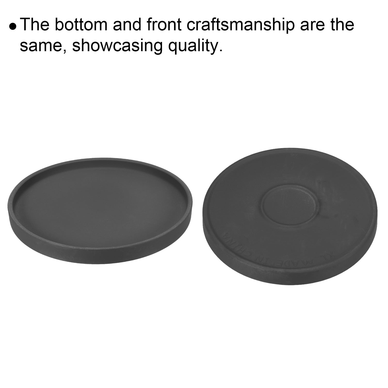 PATIKIL 8.9 Inch Round Ceramic Plant Saucer, Plant Saucer Tray Flower Planter Drip Tray for Indoors Outdoors Patio Balcony Black - Image 3