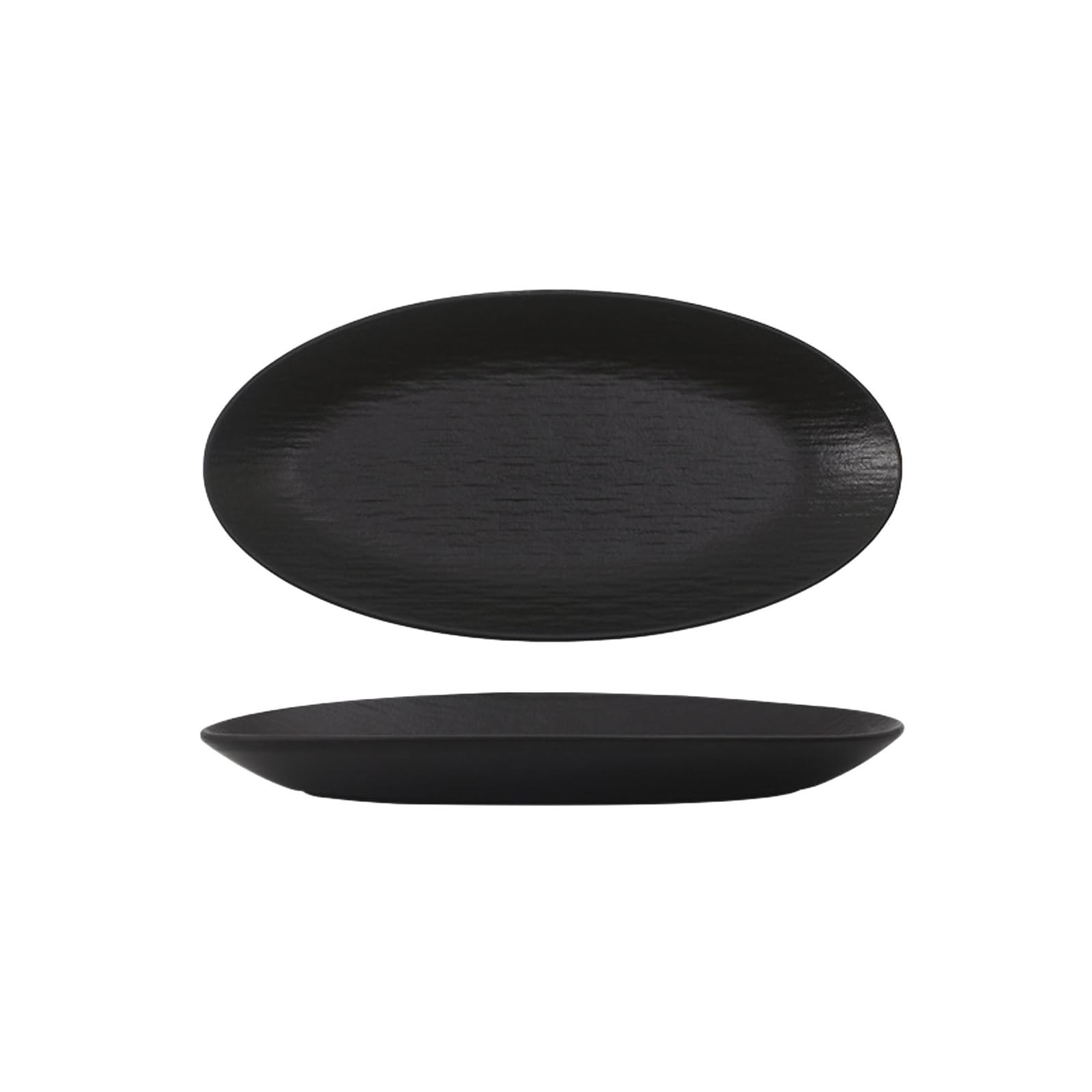 Assiette ovale en céramique pour restaurant en forme de Dan (35,6 cm)