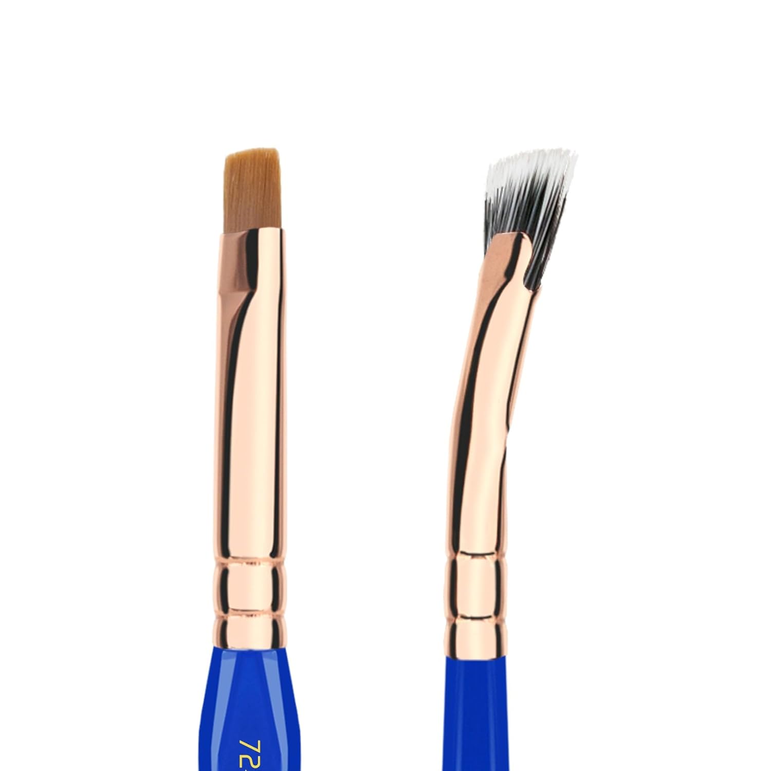 Bdellium Tools Professional Makeup Brush - Golden Triangle 727 Double-Ended Bent Lash Fan/Flat Definer - With All-Vegan Synthetic Fibers, For Clean, Clump-free Mascara Application (Blue, 1pc) - Image 6
