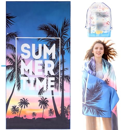 LEcylankEr Strandtuch XXL 180x90 Strandtuch Mikrofaser für Herren Damen Anti-Sand Schnell Trocknend Strandhandtuch Groß für Strand/Poolside/Strandstuhl (Kokosnussbaum)