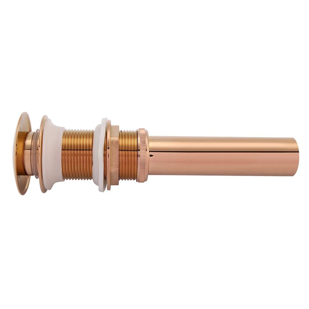 G1-1/4 "Bonde de Vidage Assemblage de Drain Escamotable en Laiton Évier de Vidange Bouchon de Vidange Robinet de Salle de Bain Drain sans Trop-Plein (Rose Gold)