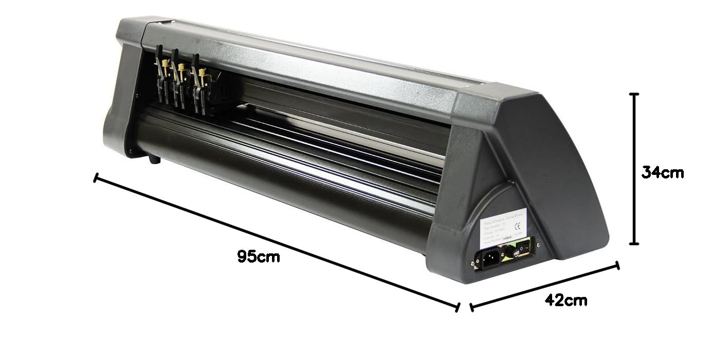 PixMax Vinylschneider, Plottermaschine mit Ständer, 720 mm, schwarzer Grafik-Schilder, eingebauter optischer Augen-Aufkleberschneider, breites Format, groß, industriell, Geschäft, Handwerk