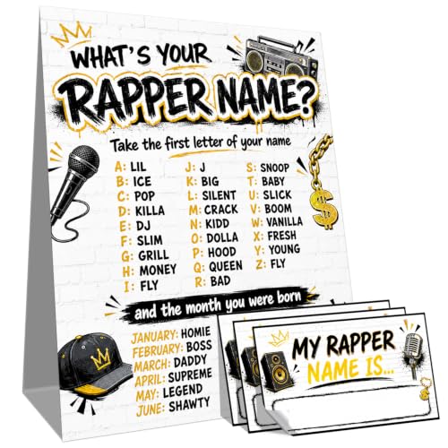 What's Your Rapper Name Game 90s 80s Rap Music Party Game