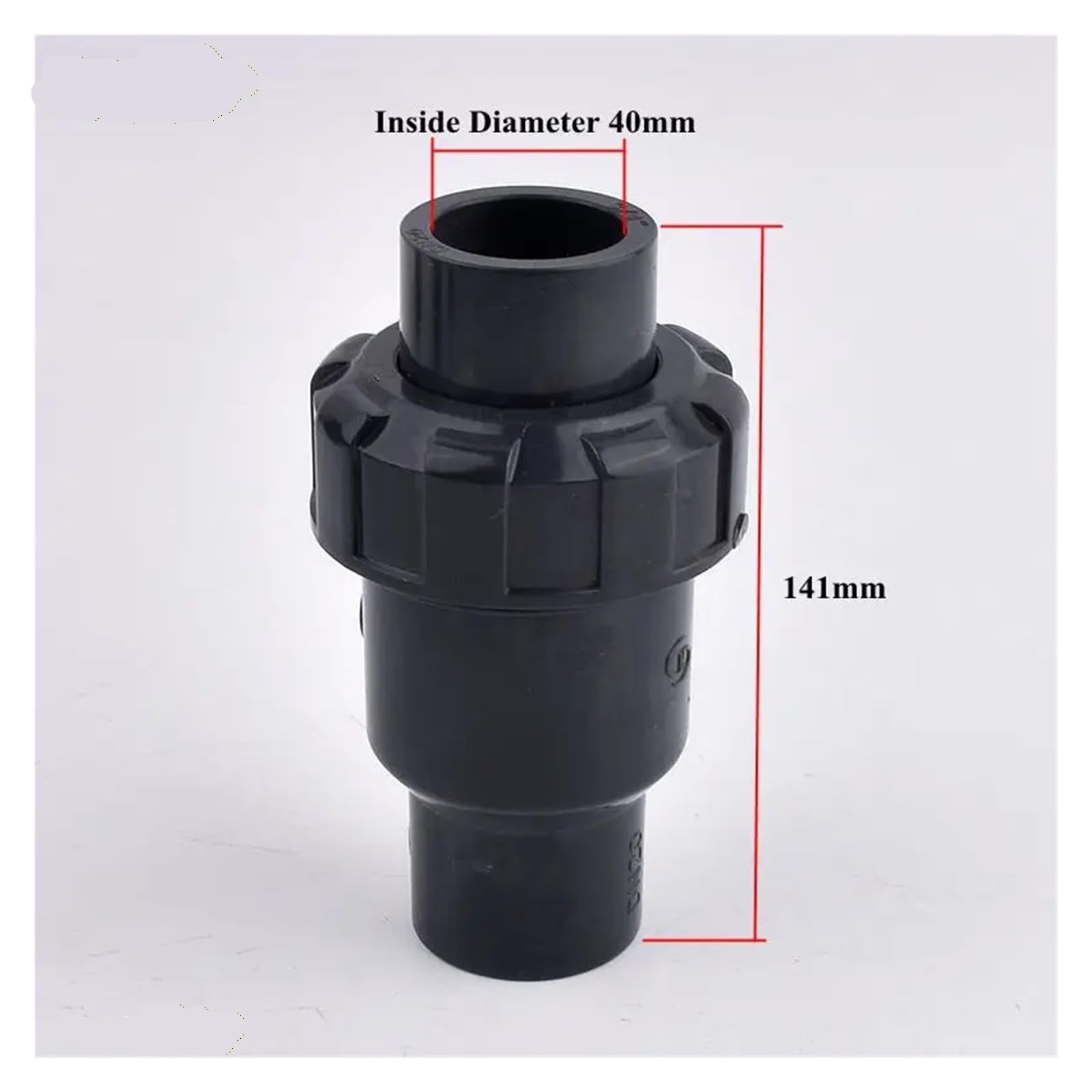 Valvola di ritegno a raccordo singolo resistente UPVC da 20-63 mm - Grigio scuro, 1 pcs(ID40mm)