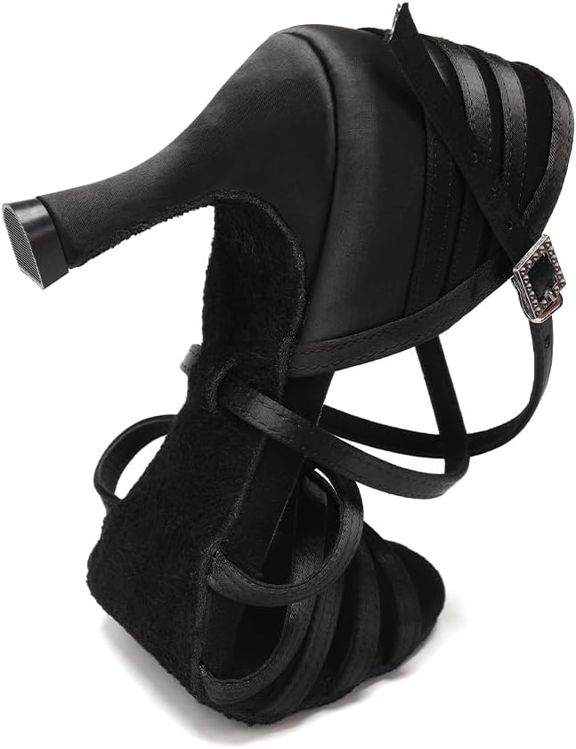 AOQUNFS Women's Latin Dance Shoes Satin Ballroom Salsa Practice Professional Performance Dancing Shoes