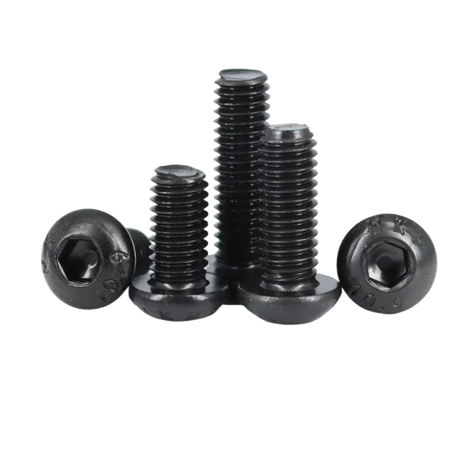 Tornillo de cabeza hexagonal redonda 2510p M2 .5 M3 M4 M6 Grado 10.9 Tornillos hueca accionamiento Allen ISO7380 Kit pernos, tuercas y arandelas Juego de Tornillos y Tuercas(M4 342pcs)