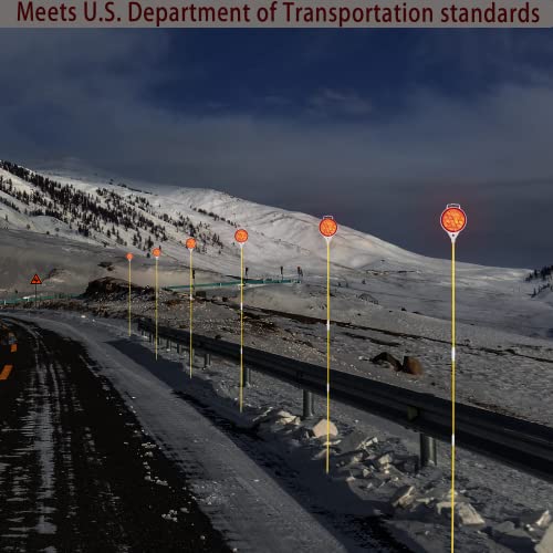 Image of Reflectors for Driveway Entrance Orange Reflective Driveway Markers Snow Plow Markers Plow Markers 51 Inch Yellow Fiberglass Pole Double Sided Reflector for Driveway (8-Pack)