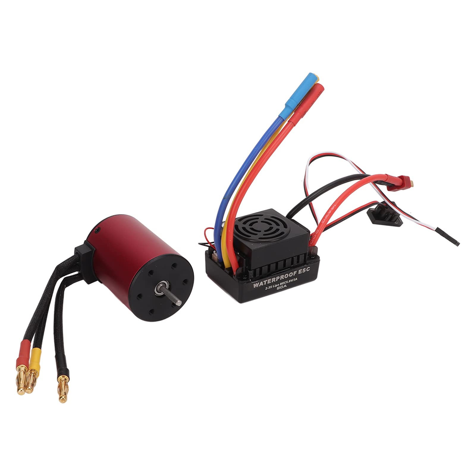 Alomejor Silnik Bezszczotkowy i Zestaw ESC do Samochodu RC 1/10, 3100KV 60A