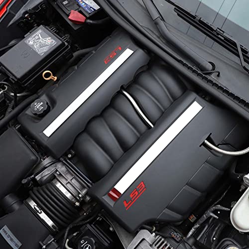 Image of Engine Bay Panel Cover for C6 Corvette 2005-2013, Stainless Steel Rear Engine Cover Guards Protector Splash Shield, Fuse Box Cover (Type D Engine Trim Strip)