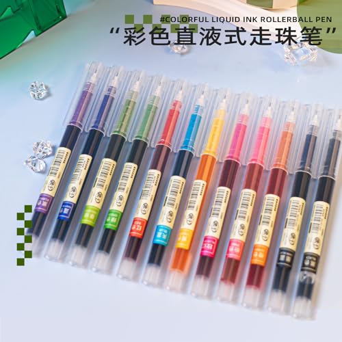 12 bolígrafos de gel rápido secado 0.5mm punta fina miniatura 5