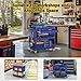 Cobinery 3 Tier Rolling Tool Cart on Wheels, 550 LBS Tool Cart with Drawers，Heavy Duty Utility Cart with Pegboard and Hook，Mechanic Tool Storage Cart for Garage, Warehouse and Repair Shop(Dark Blue)