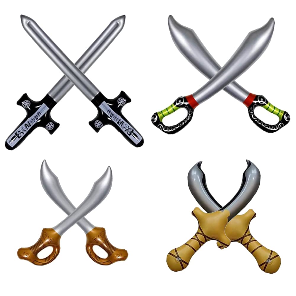 Jouets Gonflables Fête Pirate Épées Pirates Gonflables - Lot De 4 - PVC  55cm - Fête Thème Pirate Accessoire Pirate, image size:1000x1000