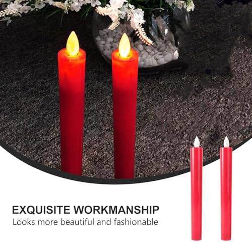 Velas LED rojas de efecto realista sin humo para decorar esquinas de casa seguras 3