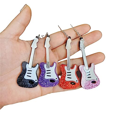 Acrylic Classical Guitar Earrings Retro Rock Band Music Guitar Earrings Punk Instrument Earrings Lightweight Guitar Dangle Earrings for Women Music Lovers Statement Jewelry4