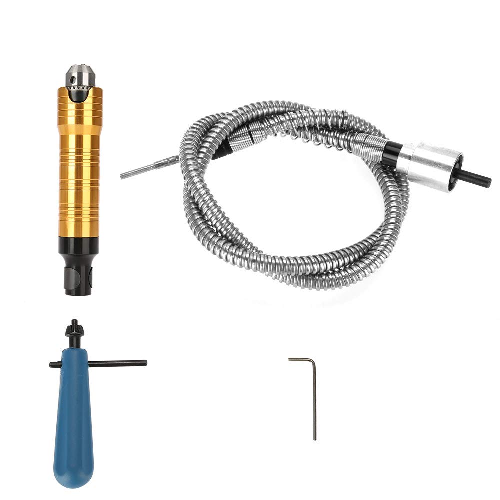 6mm Flexible Flex Shaft, Rotary Tool Attachment for Electric Drill, 0.5-6.5mm Chuck Handle with Aluminum Alloy Grip, Vibration Reduction Design for Polishing Engraving Drilling G
