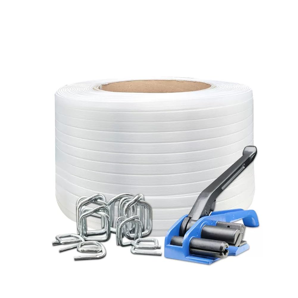 Rouleaux de feuillard Haute résistance, Corde Plate en Fibre tissée, Kits d'emballage et Sangles pour Le cerclage et l'emballage sécurisé
