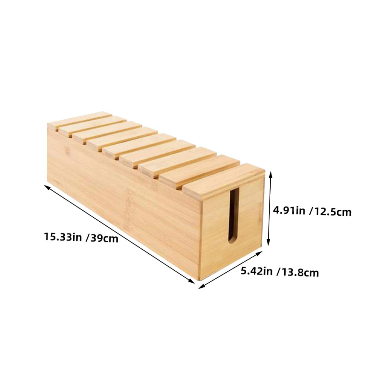 Organizer da Scrivania in Legno Beige con Supporto Telefono | Gestione Cavi Integrata, Scatola per Multipresa, Design Elegante per Ufficio e Studio Domestico