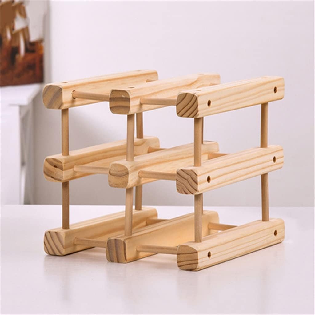 Household Wine Rack Classical Fixed Wooden Bottle Storage Bar Display