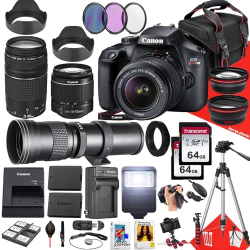 Cámara Canon EOS Rebel T100 DSLR con lentes y accesorios miniatura 1