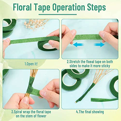 image for PAXCOO Floral Tape and Wire, Florist Tape and Flower Wire Arrangement 