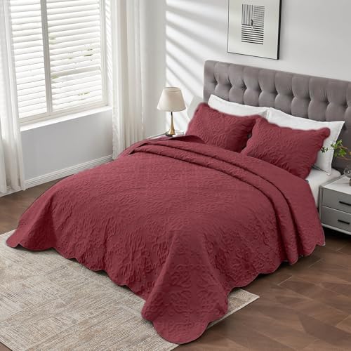 Image of Kingnex Oversized King Bedspreads 128x120 Burgundy