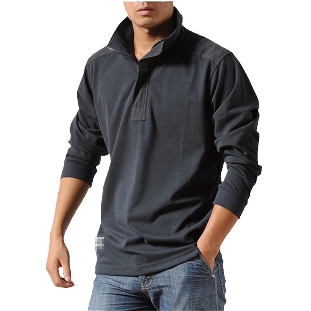 Camicie Casual Uomini Autunno Sciolto Manica Lunga Tattico Camicie Militare Grande Formato Affari, Grigio scuro, 3XL