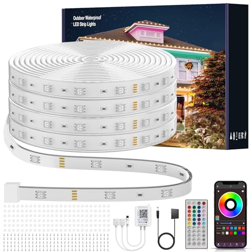 Image of Ledagic Outdoor Led Strip Lights Waterproof 300ft, Ip68 Outside Led Light Strip Waterproof with Remote and App Control, Exterior Music Syne RGB Led Rope Lights for Bathroom, Party Home Decor (2*150ft)