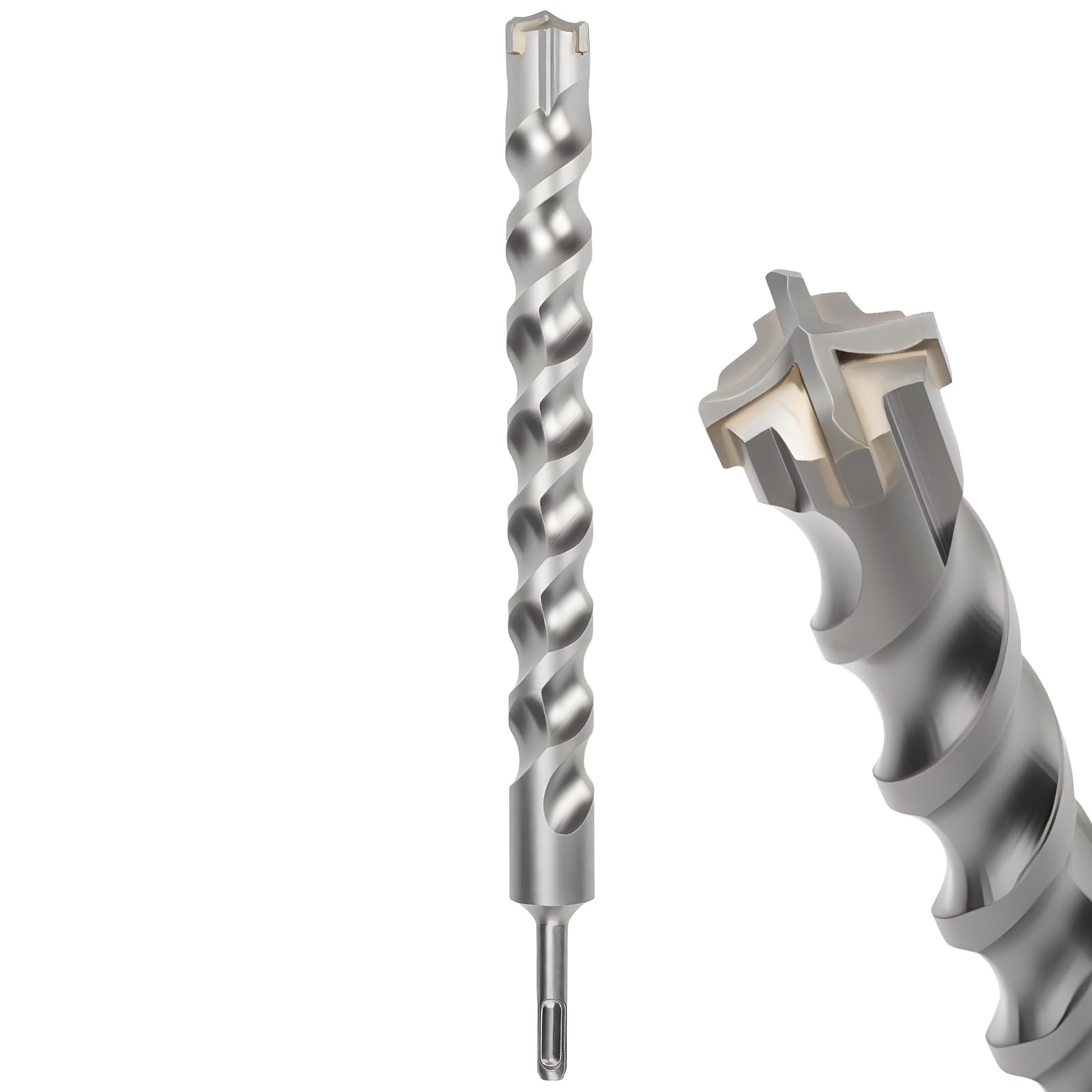 MOXPIFY 35mm Masonry Drill Bit 360mm Long, Hammer SDS Drill Bit for Reinforced Concrete, Brick Walls, SDS Plus Shank (35mm x 360mm) — image 1