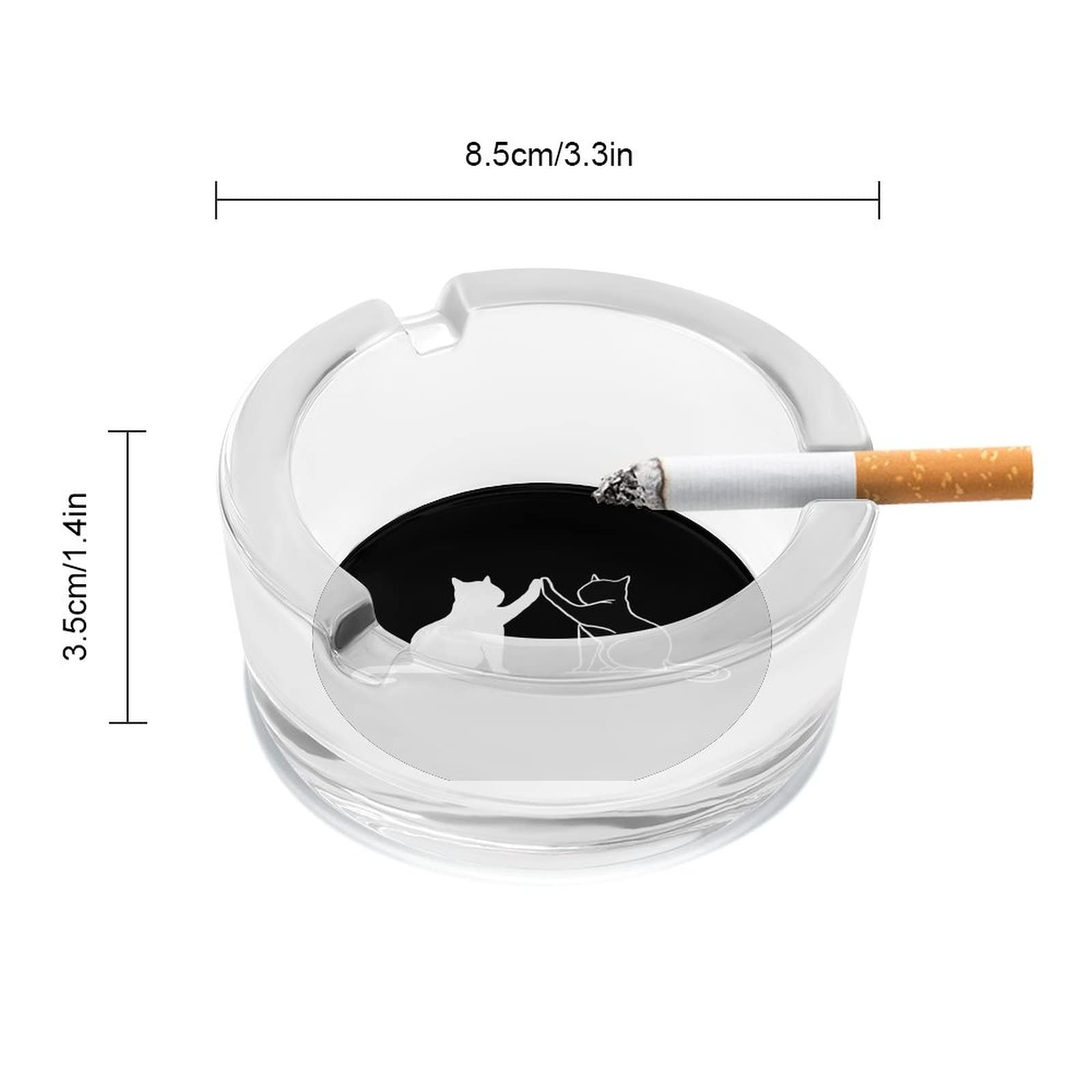 黒猫 Glass Ashtray アッシュトレイ 灰皿