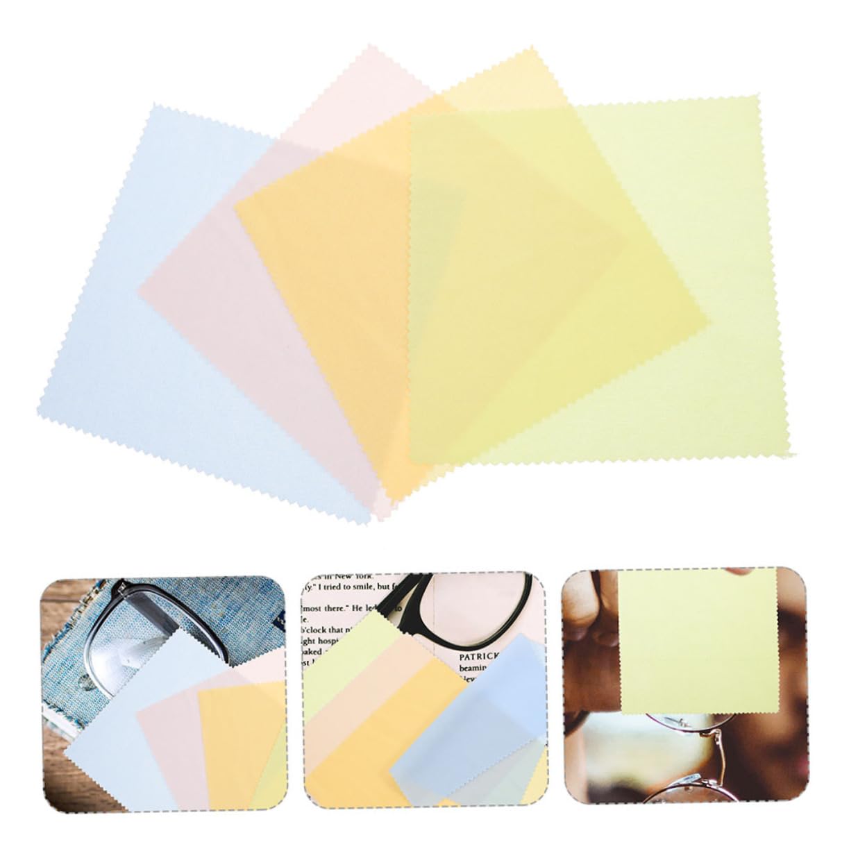 Didiseaon 200piezas Paquete De Paños De Limpieza De Microfibra Para Gafas y Pantallas Reutilizables Sin Rayas Para Ópticas Electrónica y Superficies
