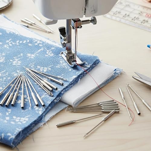 Conjunto de 60 agulhas para máquina de costura, agulhas sortidas universais para máquina de costura, agulhas de costura resistentes para tecido, kit de costura doméstica