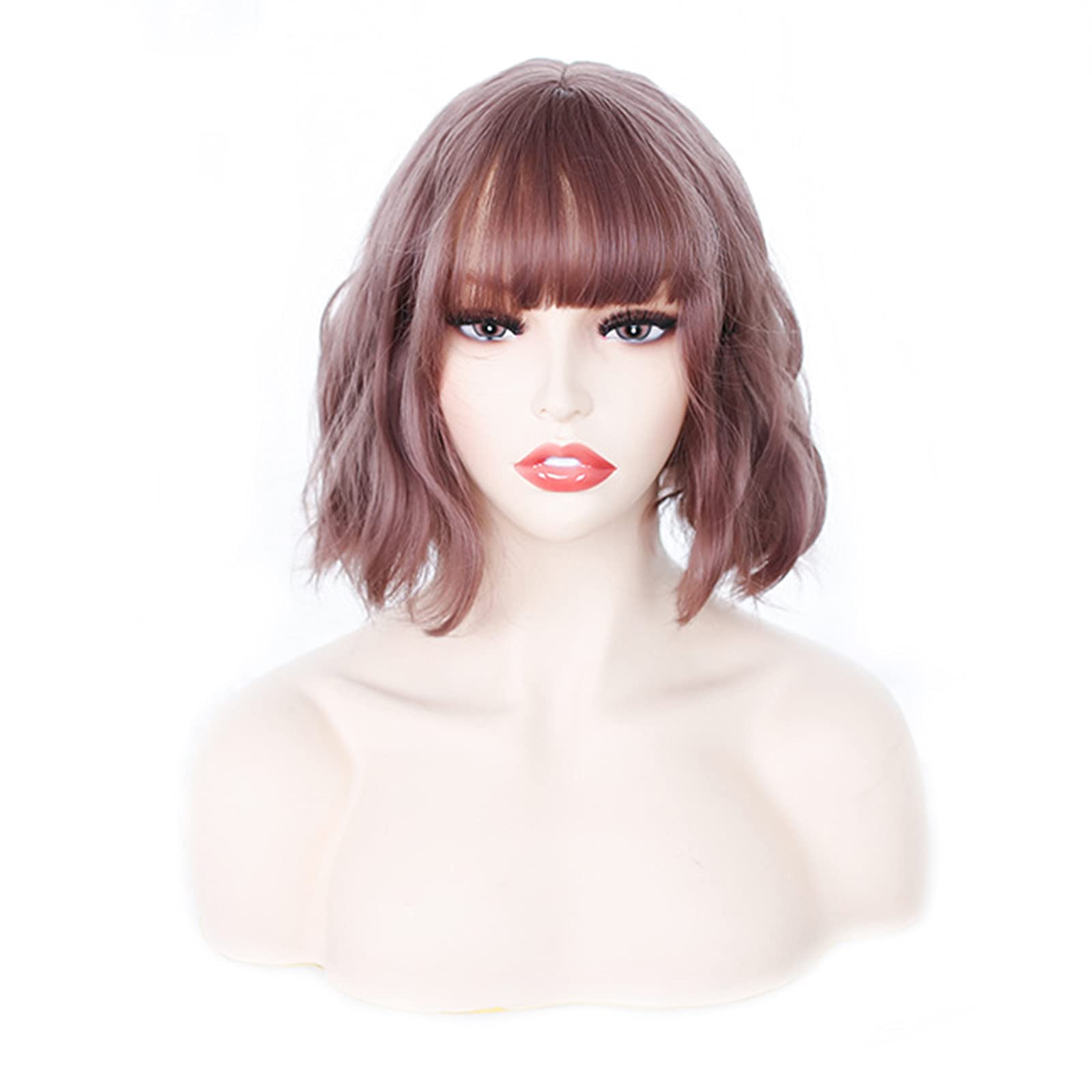 Perruque cheveux courts LWZ bouclés pour masquer les cheveux fins au quotidien