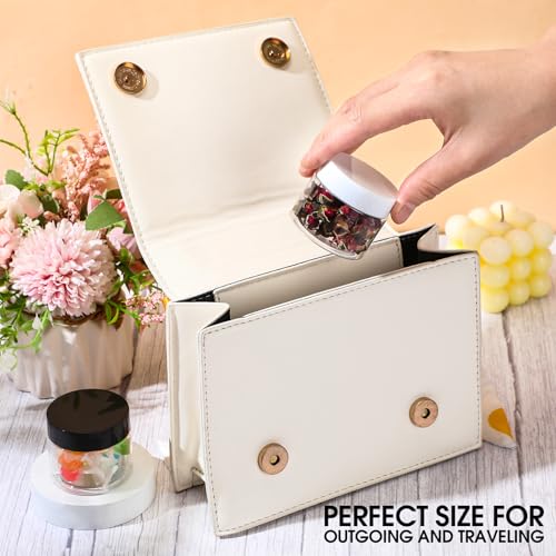 Meanplan 100 Pcs 2 oz Plastic Container Jars Clear Round Cosmetic Container with Lids, Plastic Jars with Screw Lids for Travel Storage, Kitchen Use, DIY Crafts(Black, White,PP)4