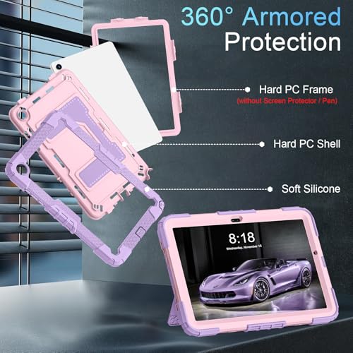Image of for Samsung Galaxy Tab A11+ /A9+ Case 11 Inch Galaxy Tab A11 Plus Cases,Heavy Duty Shockproof Protective Cover Samsung A9 Plus Tablet Cases,Purple Rose
