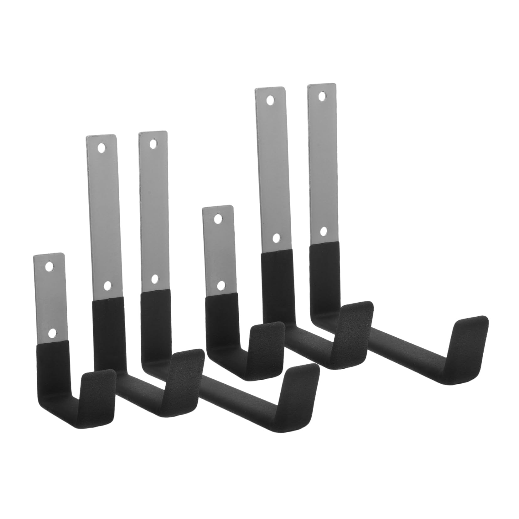 DOITOOL Ganchos de Pared Resistentes de Metal para Colgar, 6 Piezas | Montaje Sencillo, Recubrimiento Antideslizante, para Garajes y Balcones