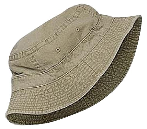 Cameo Kids' Youth Pigment Dyed Bucket Hat, Khaki, 55 cm