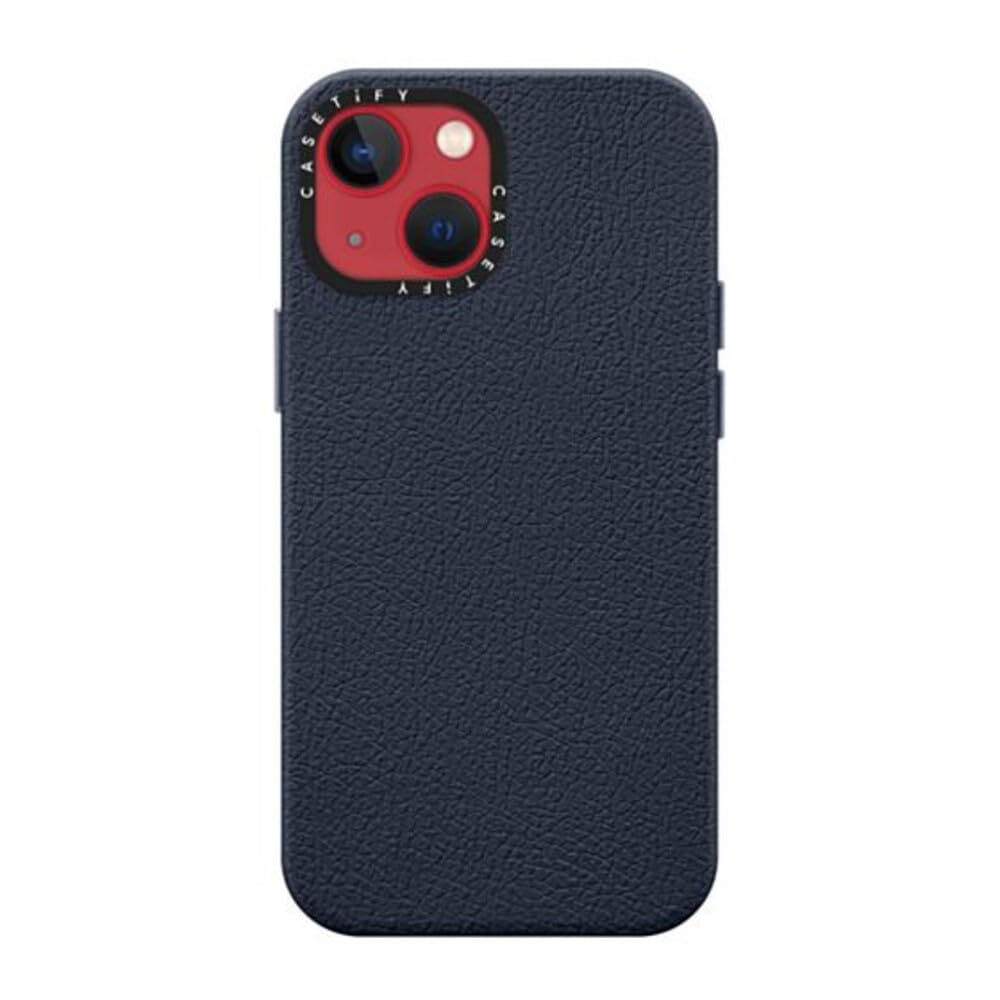 CASETiFY Funda de piel para iPhone 13 Mini [protección contra caídas de 5 pies/compatible con Magsafe] - Azul marino