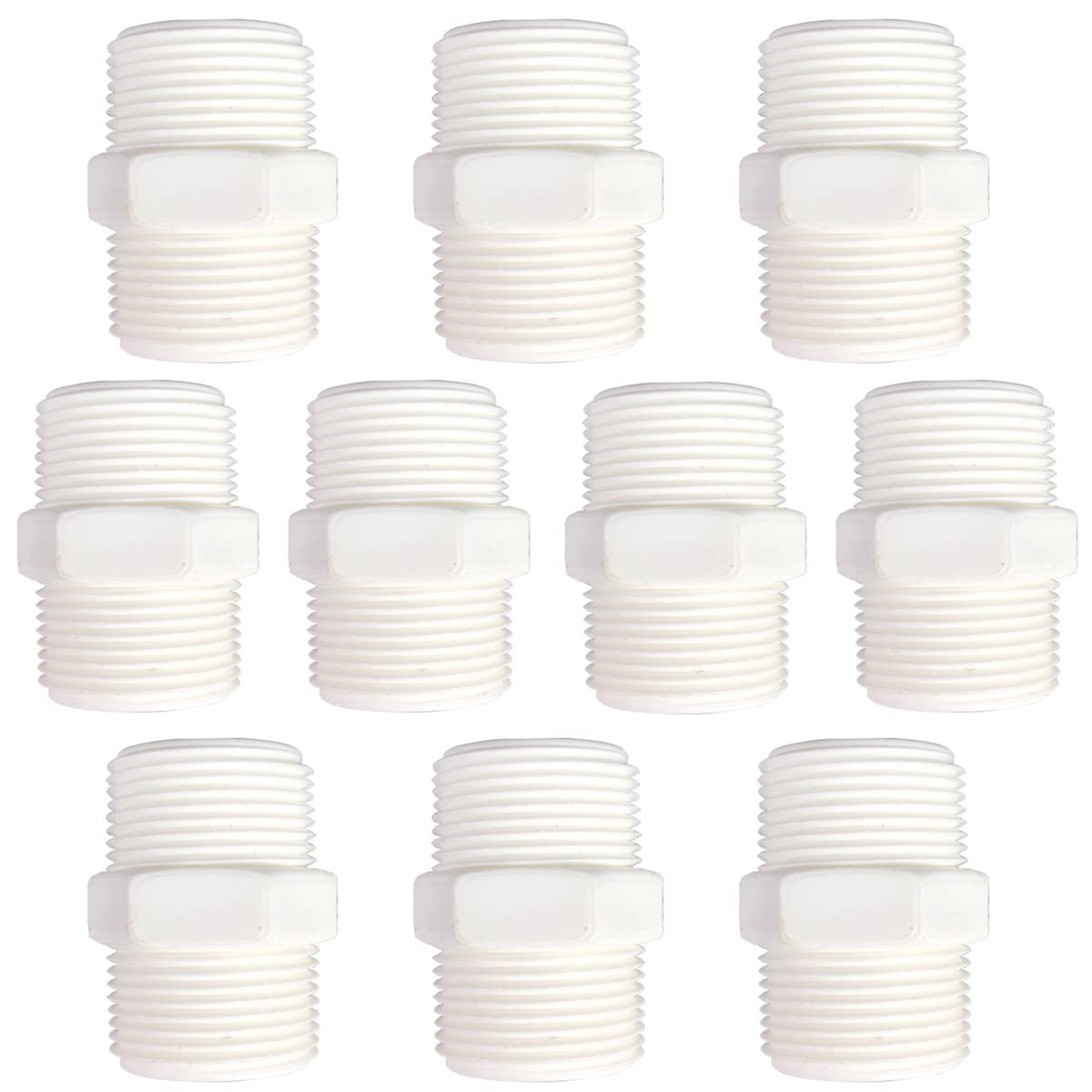 XINWOOFaucet Adapter Fitting Connections Parts for Water Filters/Reverse Osmosis RO Systems(3/4 NPT Male x 3/4 Male,10 Pack)