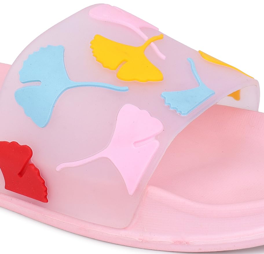 Image of Pampy Angel Transparent Leafs Women's Flip Flops Slides Back Open Household Comfortable Slippers