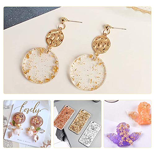 3 Packs Blattgold, XCOZU Imitation Gold Flocken Blattgold Flakes zum Basteln, Metallic Folien Goldfolie für Harzkunst… – Bild 6