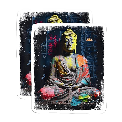 Pegatinas de meditación de Buda para personalizar objetos sosos con arte espiritual 2