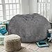 Classic Bean Bag Chair, with Faux Rabbit Fur Cover for Teens and Kids, Memory Foam Bean Bag Chairs, Ultra Soft Faux Fur Fabric, 2.5 feet Round Fluffy Bean Bag Sofa