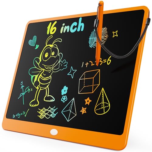 Image of KOKODI LCD Writing Tablet, 16 Inch Colorful Toddler Doodle Board Drawing Tablet, Erasable Reusable Electronic Drawing Pads, Educational and Learning Toy for 3-6 Years Old Boy and Girls(Orange)